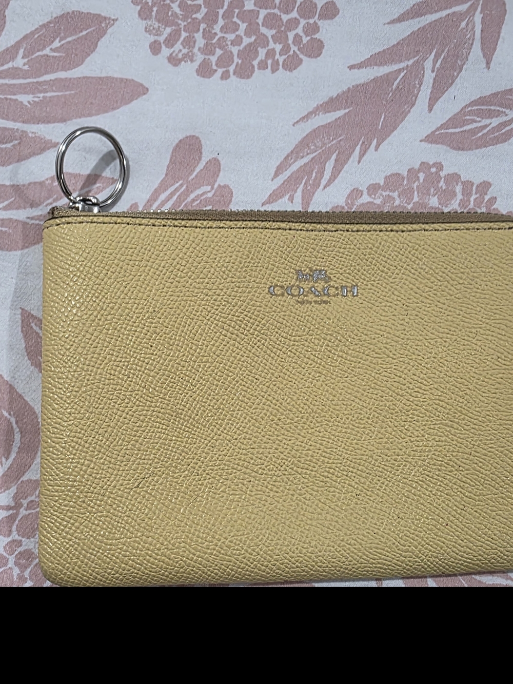 Coach Yellow Leather Zip Pouch Wristlet